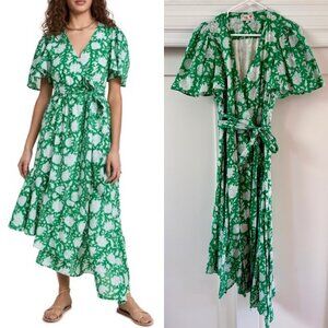 Mille Helena Wrap Dress in Green Zinnia – Size S